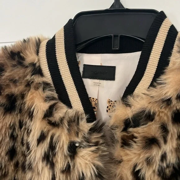 MOTHER Leopard Fur Coat Bomber Jacket XS - Picture 3 of 7